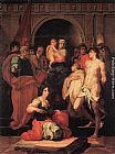 Madonna Canvas Paintings - Madonna Enthroned and Ten Saints